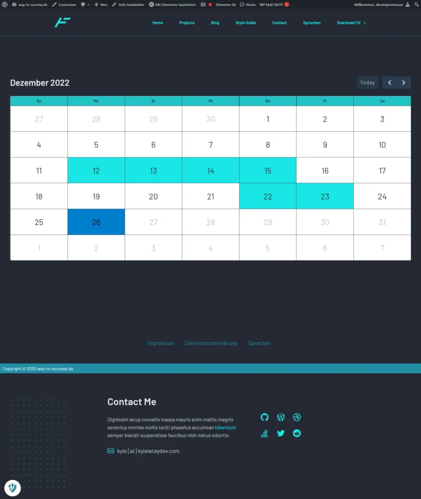 Calendar Diary WordPress plugin development project featuring an interactive event calendar, diary management, and responsive scheduling interface.