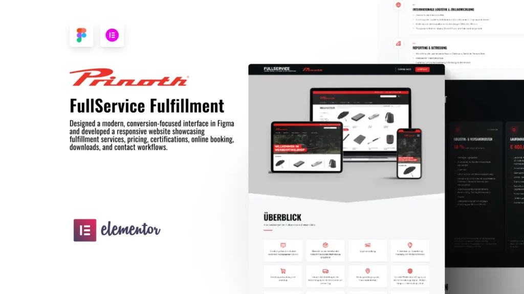 FullService Fulfillment website UI/UX design and Elementor development