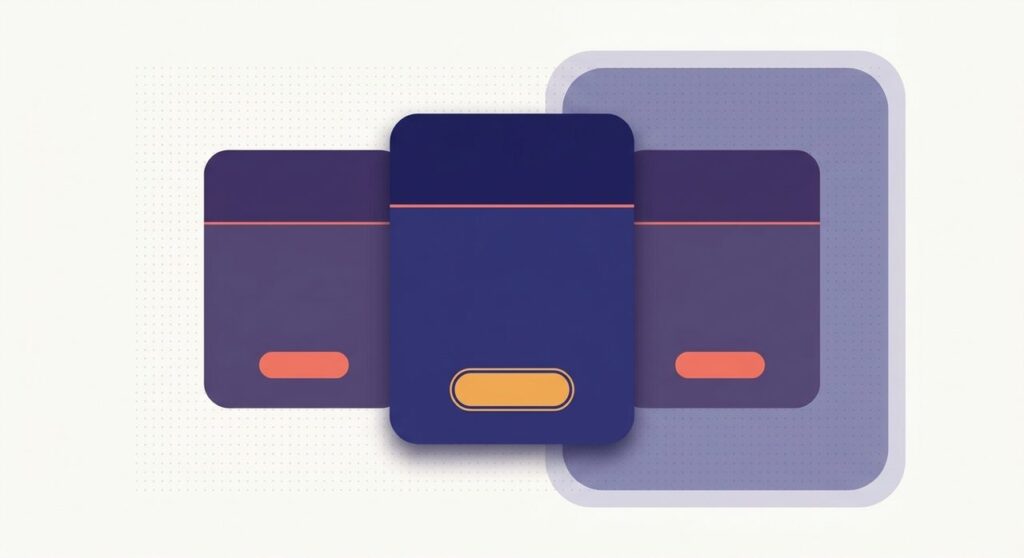 Flat illustration of three overlapping pricing plan cards representing a comparison of WordPress pricing table block plugins