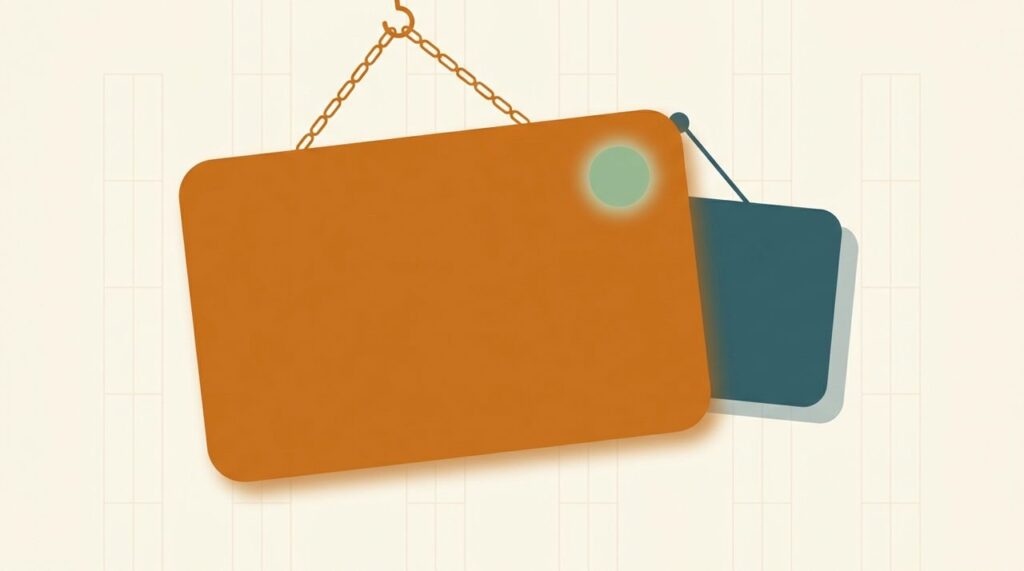 Illustration of a hanging open sign with a live status light, representing WordPress business hours display plugins